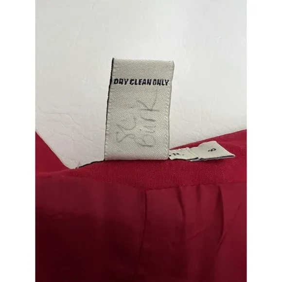 Ann Taylor Vintage Red Mini Skort Size 8 Linen Blend Feminine Vacation Preppy - Picture 8 of 12